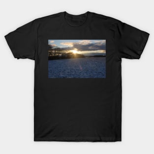 Farm Field Sunset in the Winter T-Shirt